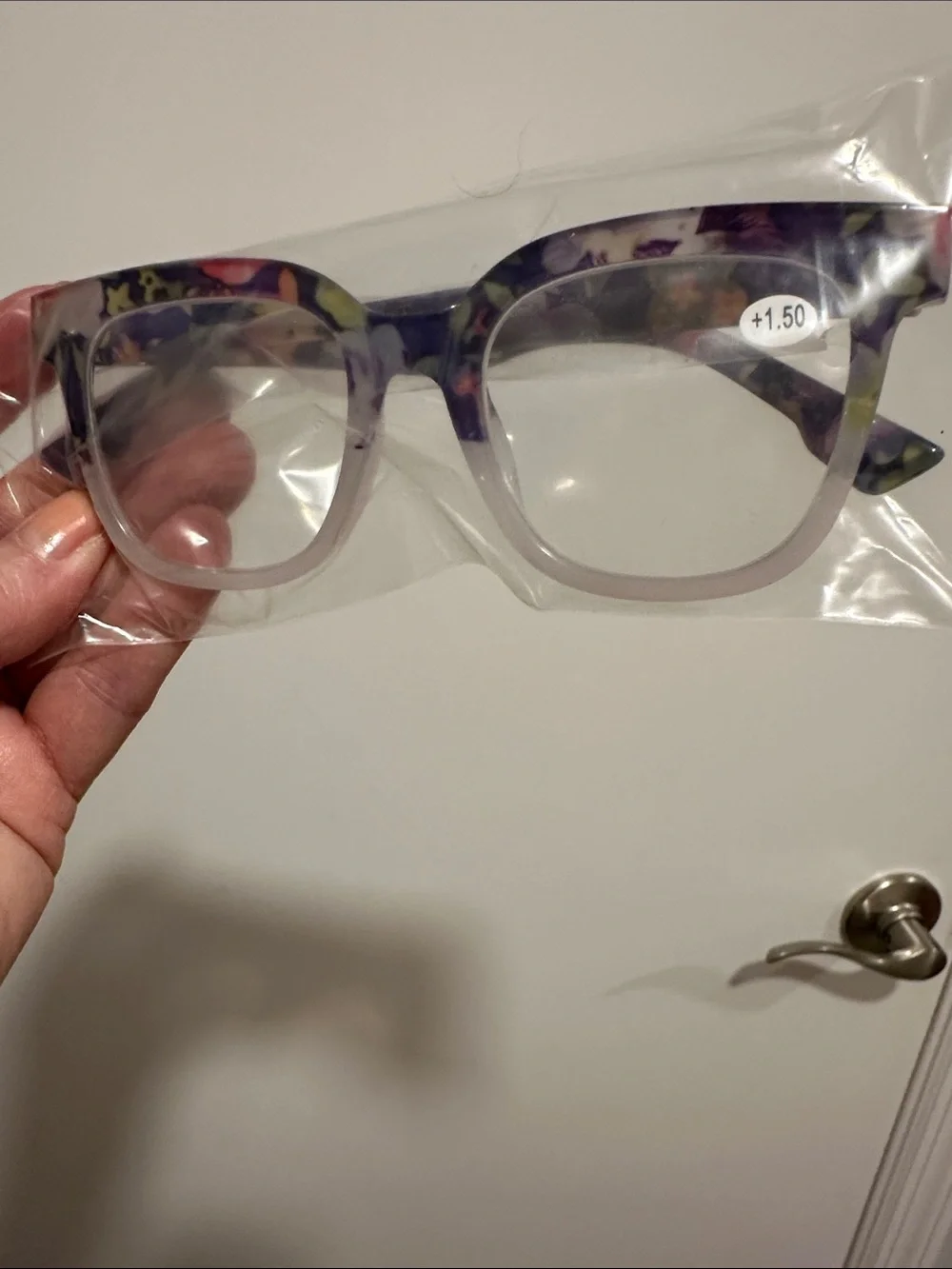 Kids Floral Pattern Reading Glasses - Clear Gradient Frame (+1.50)